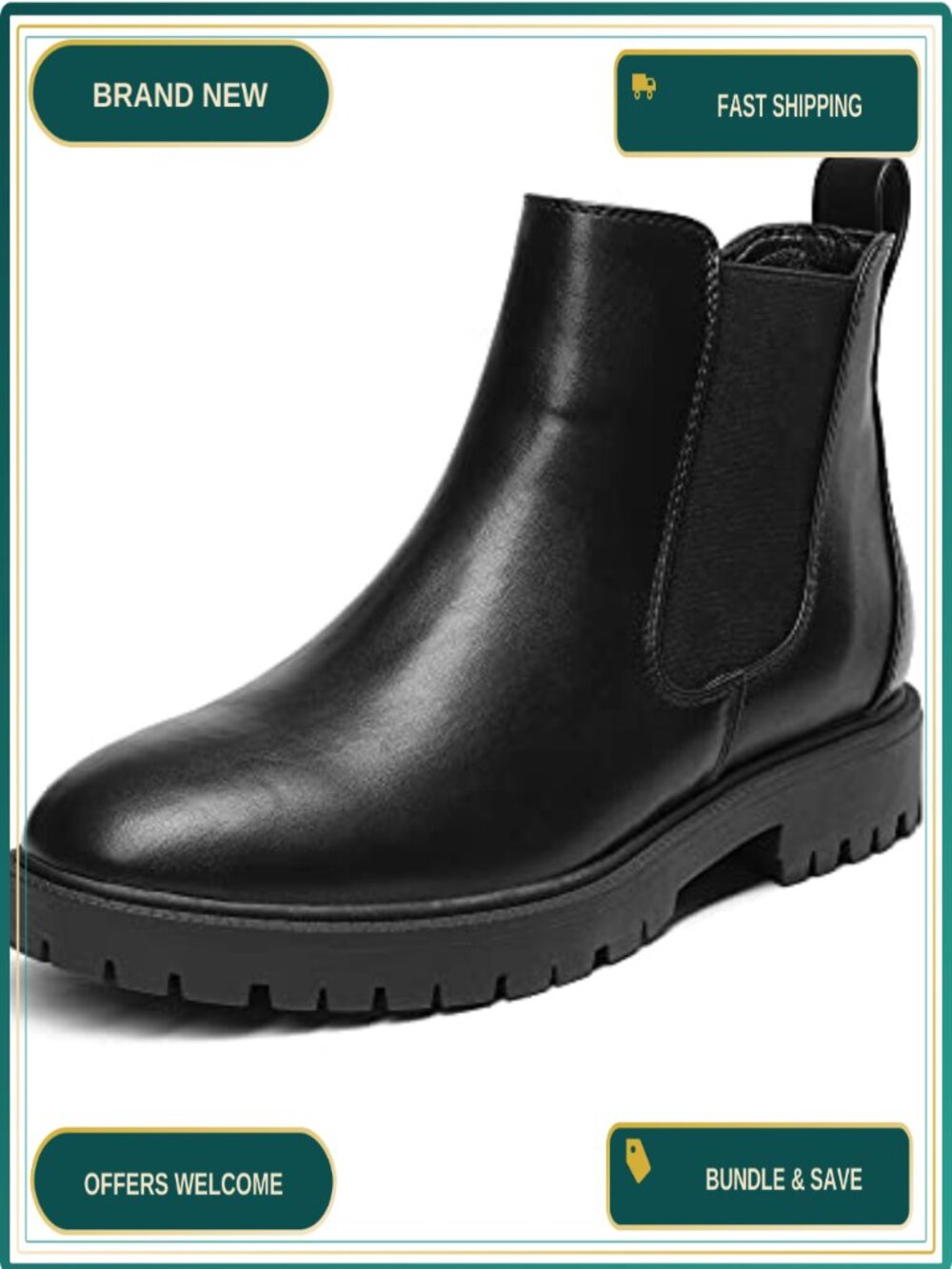 Women's Chelsea Ankle Boots Slip On Elastic Sides Non-Slip Outsole